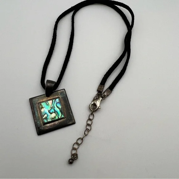 Abalone Pendant 925 silver Necklace - Picture 1 of 3